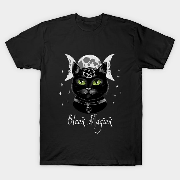 Black Magick - Black Magic Cat T-Shirt by TheGhoulishGarb